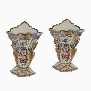 Antike französische Vasen aus Porzellan, 2er Set