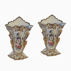 Antique French Porcelain Vases, Set of 2