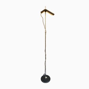 Lámpara de pie modelo 70 1105 / D en marrón negro de Bruno Gecchelin para Arteluce, años 80