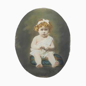 Fotografía francesa antigua de un niño pequeño de Legarcon, años 20