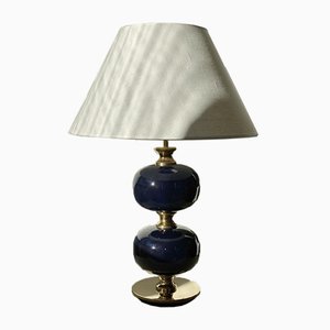 Large Table Lamp in Blue Glass from Stilarmatur, 1960s