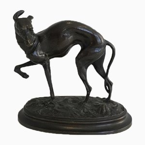Figura Grayhound de bronce de Pierre-Jules Leads, década de 1900