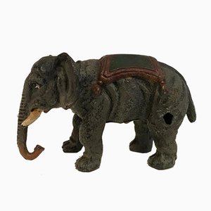 Elefante policromado antiguo, década de 1900