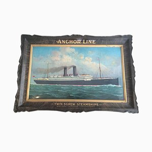 Barco Cameronia de Anghor Line Company, EE. UU., 1940, óleo sobre lienzo, enmarcado