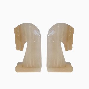 Horsehead Book Stops in Onyx, 1960s, Set of 2