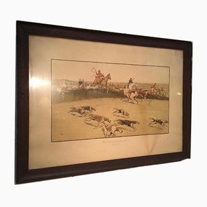 Cecil Aldin, Large Hunting Scene, Engraving, Framed