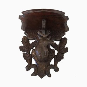 Small Black Forest Carved Wall Console, 1900s