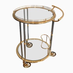French Gunmetal and Gilt Drinks Trolley, 1970s