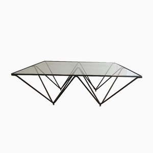 Italian Black Lacquered Pyramidal Coffee Table Attributed to Paolo Piva, 1970s