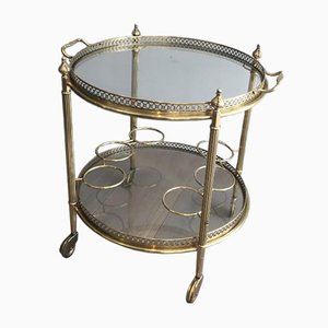 Neo-Classical Brass Round Trolley, France, 1940s