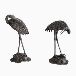 Silvered Cranes from Maison Bagués, 1970s, Set of 2