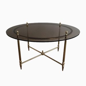 French Brass Coffee Table by Maison Bagués, 1970s