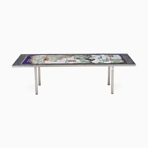 Steel Coffee Table with Enameled Top by Giorgio Musoni, 1970s