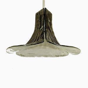 Vintage Glass Gingko Leaf Pendant Lamp from Kalmar Franken KG, 1960s