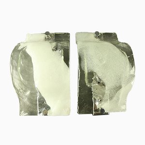 Apliques vintage de cristal de hielo de Kalmar, años 60. Juego de 2