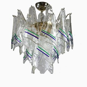 Lampada a sospensione vintage in vetro di Murano di Mazzega, anni '60