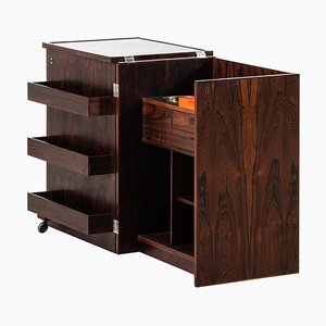 Expanding Captain's Bar in Rosewood from Dyrlund, Denmark, 1960s