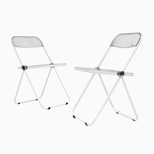 Silla Plia Mid-Century en blanco de Giancarlo Piretti para Castelli