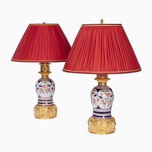 19th Century Bayeux Porcelain Table Lamps, Set of 2