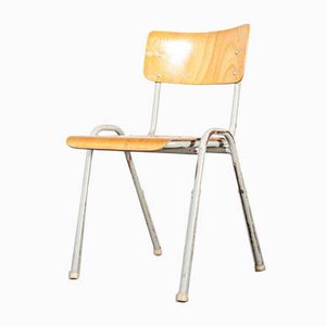 French Industrial Metal-Framed Stacking University Dining Chair, 1960s