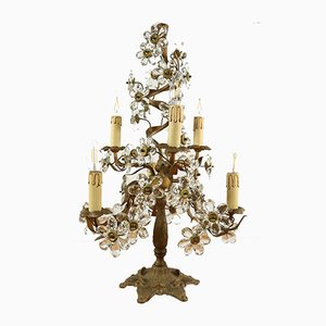 Italienische Banci Tree Tischlampe aus Geschliffenem Glas und Messing, 1950er