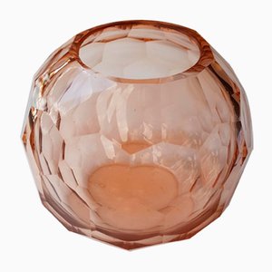Runde Art Deco Rosalin Kristallglas Vase, 1920er