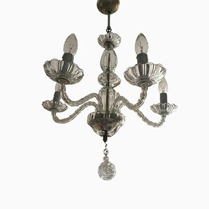 Lámpara de araña de vidrio veneciana, años 50
