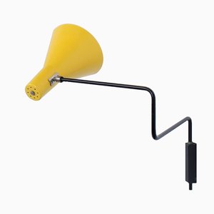 Yellow 7101 Paperclip Elbow Sconce by J. J. M. Hoogervorst for Anvia, 1950s