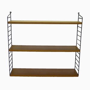 Mid-Century Modular Shelf in Ash with Black Ladders by Kajsa & Nils "Nisse" for String