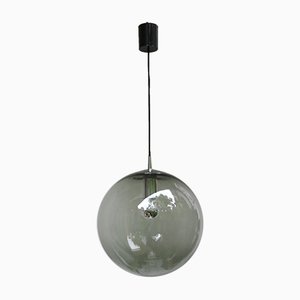 Lampada da soffitto sferica vintage in vetro placcato in cromo di Peill & Putzler