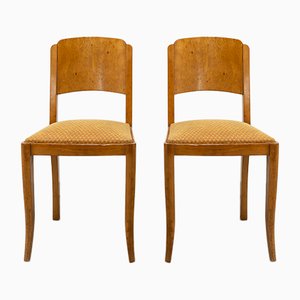 Französische Art Deco Esszimmerstühle, 1930er, 4er Set