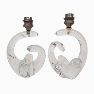 Mid-Century Tischlampen aus Kristallglas von Schneider, 1950er, 2er Set
