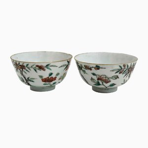 Cuencos de sopa chinos, siglo XVIII. Juego de 2