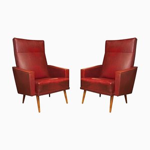 Mid-Century Leatherette Armchairs, Czechoslovakia, 1960s, Set of 2