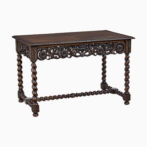 Antique Carved Oak Side Table from Waring and Gillow