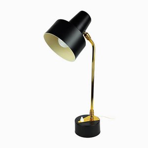 Black Metal and Brass Table Lamp by Disderot, 1950s