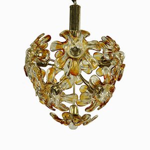 Lámpara colgante Blossom vintage de cristal de Murano de Mazzega, años 60