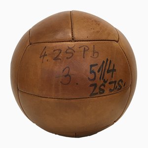 Balón medicinal vintage de 5 kg de cuero, años 30