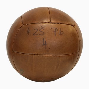 Vintage Leather 5kg Medicine Ball, 1930s