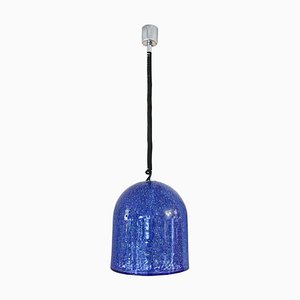 Lampe à Suspension Bleue par Gae Aulenti pour Vistosi, 1970s