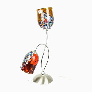 Rote Murrina Millefiori Murano Glas Lampe von Made Murano Glas