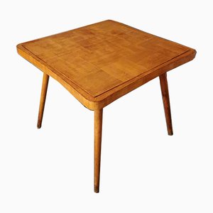 Mid-Century Spieltisch aus Holz & Grünem Stoff von Paolo Buffa, 1950er