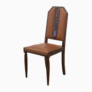 French Art Deco Dining Chairs, 1940s, Set of 4