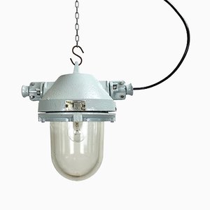 Industrial Explosion Proof Gray Ceiling Lamp from Elektrosvit, 1970s