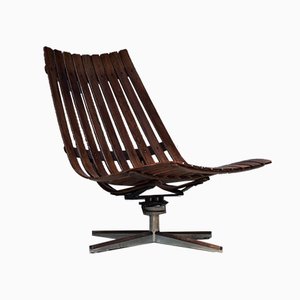 Scandinavian Rosewood Swivel Lounge Chairs by Hans Brattrud for Georg Eknes, 1960s, Set of 2