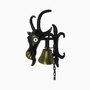 Black Brass Goat Door Bell by Walter Bosse, 1950s