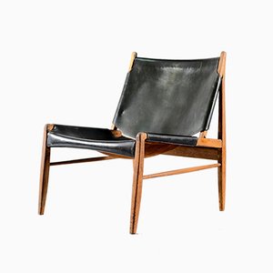 Leather Lounge Chair by Franz Xaver Lutz for WK Möbel, 1958