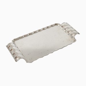 Vintage Art Deco Silver Plated Tray from Sandrik, 1930s