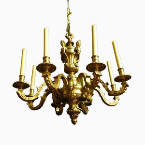 Lampadario Luigi XIV in bronzo dorato