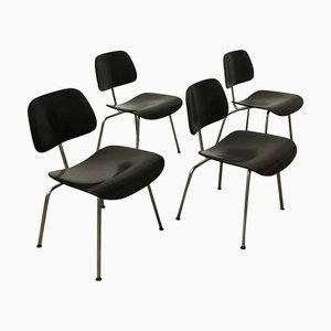 Chaises de Salon DCM Noires par Charles & Ray Eames pour Vitra, 2000s, Set de 4